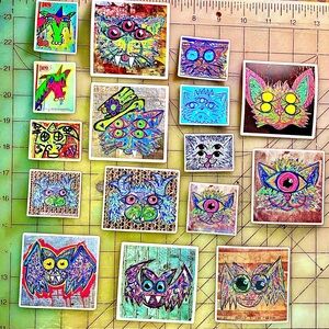 My Colorful artwork as a 16 sticker pack one of a kind